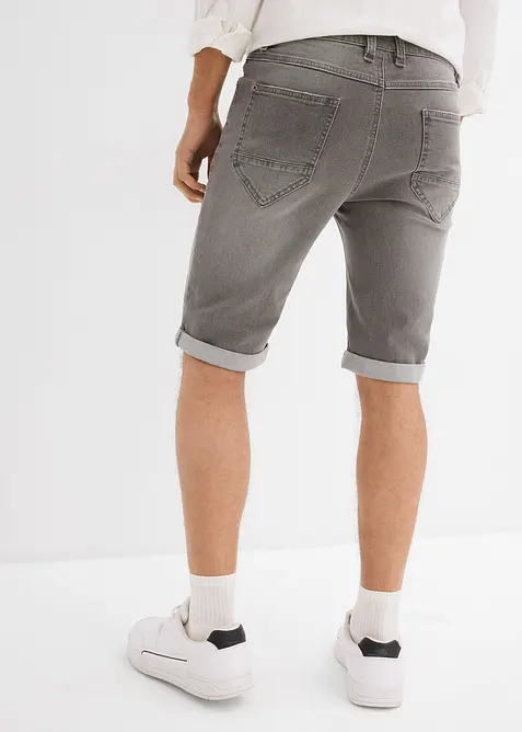 Bermudashorts i denim med stretch og oppbrett, Regular Fit, bonprix