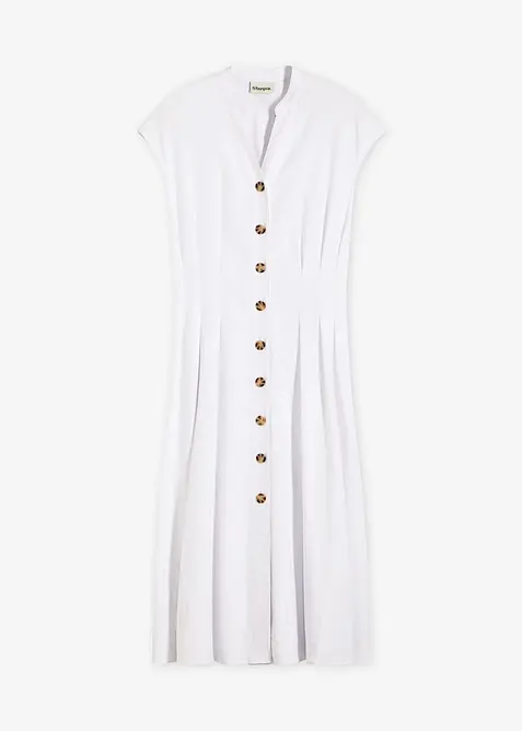 Midikjole i lett linmiks, bonprix