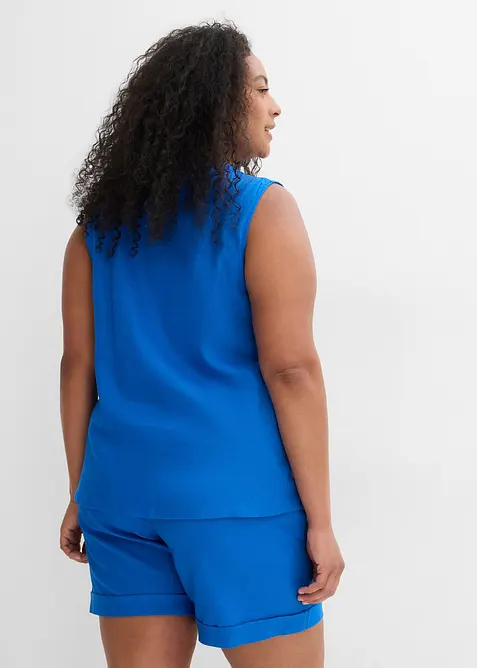 Blusetopp i lett linmiks, bonprix