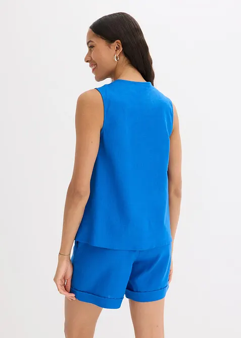 Blusetopp i lett linmiks, bonprix