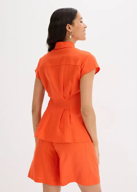 Kortermet bluse i luftig linmiks, bonprix