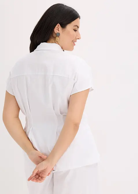 Kortermet bluse i luftig linmiks, bonprix