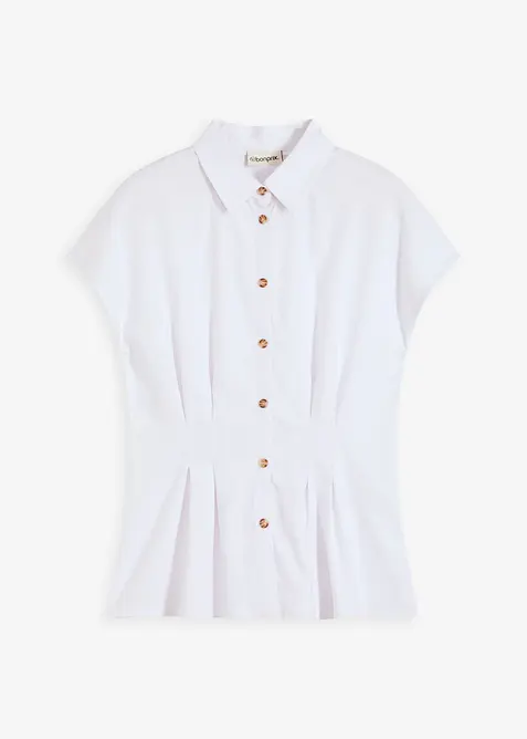 Kortermet bluse i luftig linmiks, bonprix