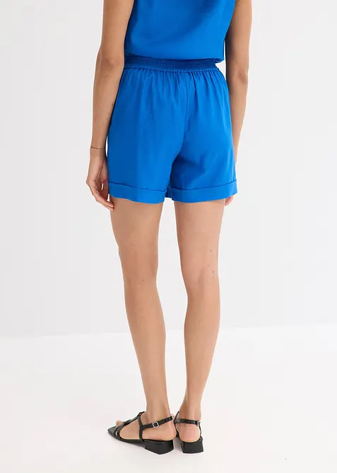 Pull on-shorts i lett linmiks, bonprix