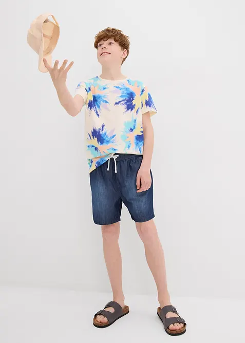 Pull on-shorts i denim i økologisk bomull, Regular Fit, bonprix