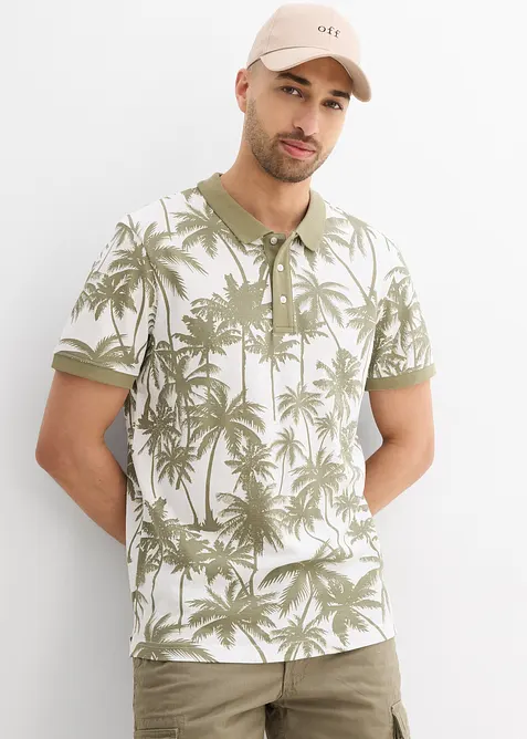 Pik&eacute;-poloskjorte i 100% &oslash;kologisk bomull, Slim Fit, bonprix