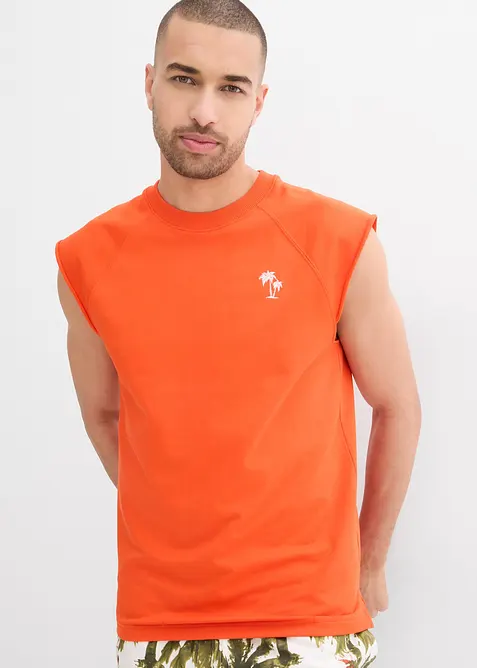 Ermeløs sweatshirt i 100% bomull, bonprix