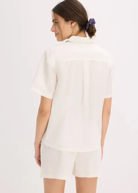 Kort pyjamas i vevd materiale i 100% bomull, bonprix