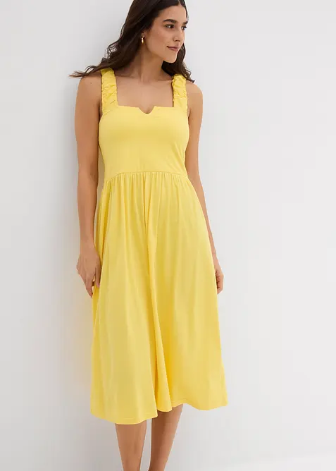 Trikotkjole i bomull-/viskosemiks og lett utsvingt modell, bonprix