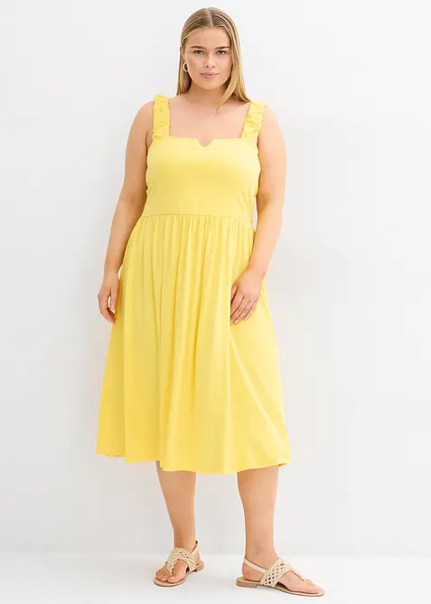 Trikotkjole i bomull-/viskosemiks og lett utsvingt modell, bonprix