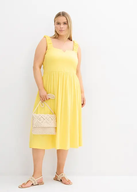 Trikotkjole i bomull-/viskosemiks og lett utsvingt modell, bonprix