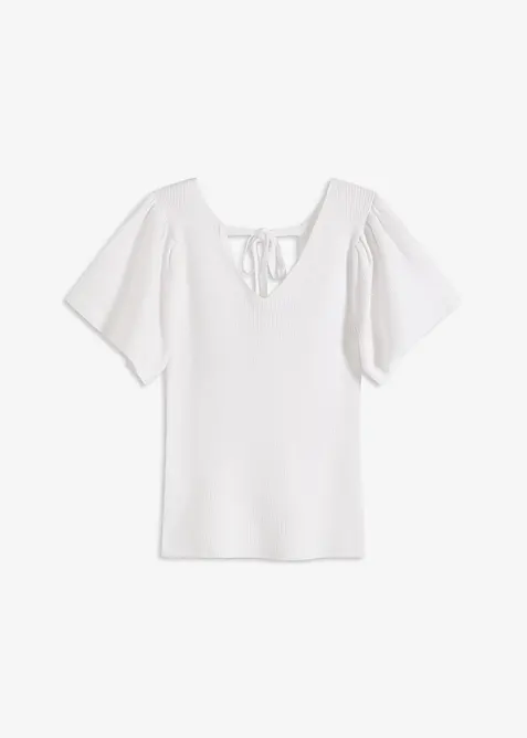 Ribbestrikket genser i viskosemiks, bonprix