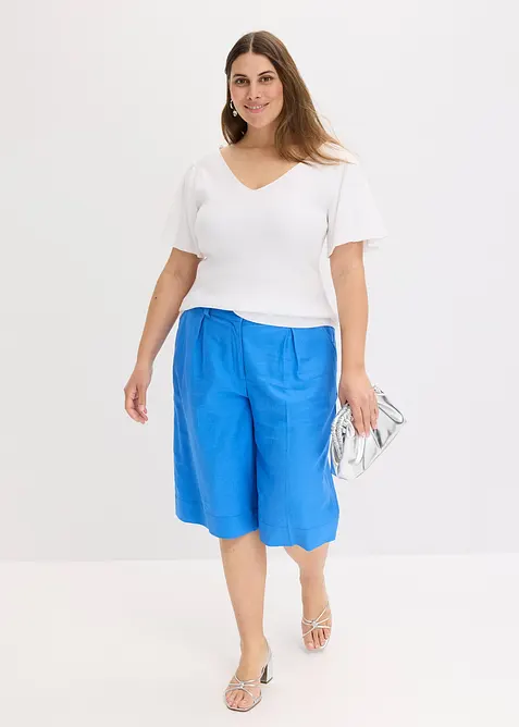 Ribbestrikket genser i viskosemiks, bonprix