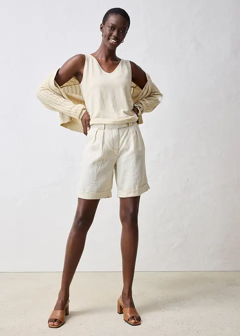 Bermudashorts i 100% lin, bonprix