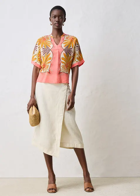 Blusetunika med silke, bonprix