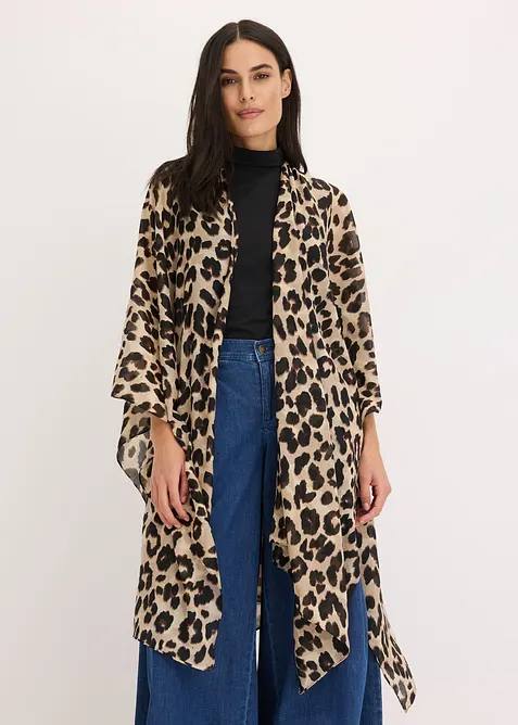 Leopardm&oslash;nstret poncho, bonprix