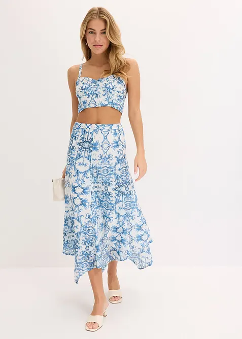 Skjørt med snipper i falden, bonprix