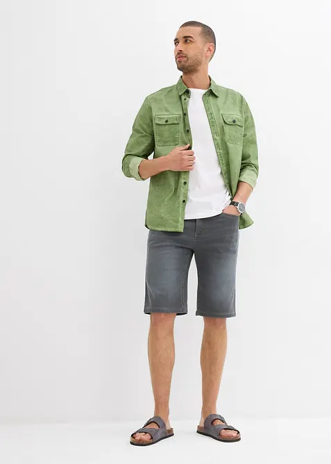 Bermudashorts i sweat-denim med komfortsnitt, Regular Fit, bonprix