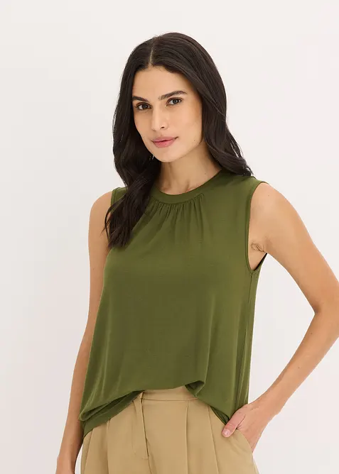 Blusetopp i jersey, bonprix