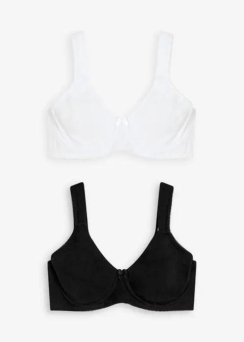 Minimizer-T-skjorte-BH med spiler og økologisk bomull (2-pack), bonprix