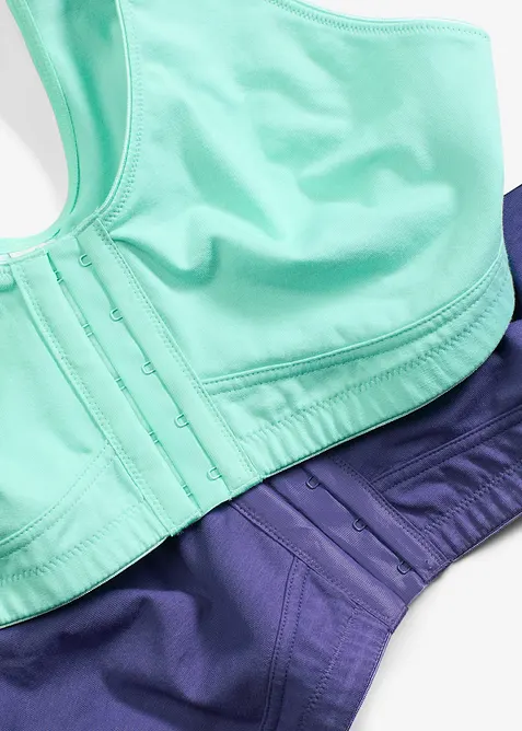 BH med lukning foran og økologisk bomull (2-pack), bonprix