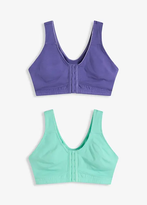 BH med lukning foran og økologisk bomull (2-pack), bonprix