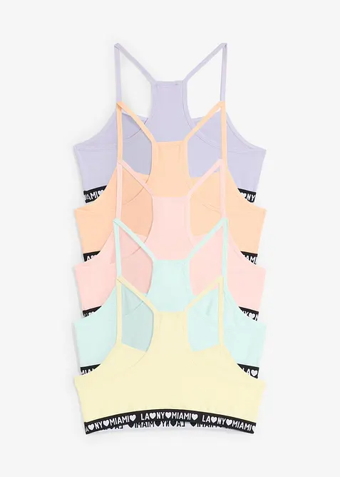 BH-topp med myk økologisk bomull (5-pack), bonprix