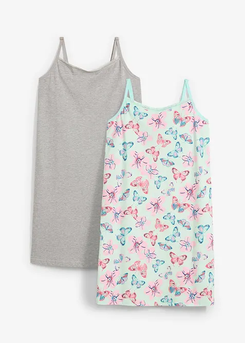 Nattkjole med myk &oslash;kologisk bomull (2-pack), bonprix