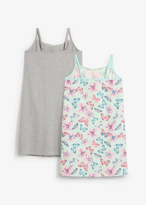 Nattkjole med myk &oslash;kologisk bomull (2-pack), bonprix