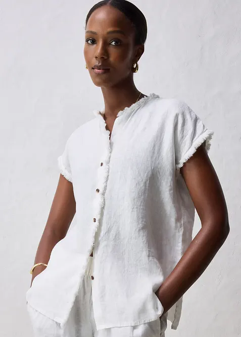 Tunikabluse i 100% lin, bonprix