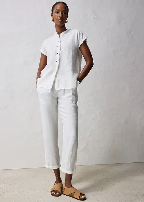 Tunikabluse i 100% lin, bonprix