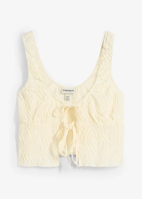 Topp i strukturmateriale med sn&oslash;ring, bonprix