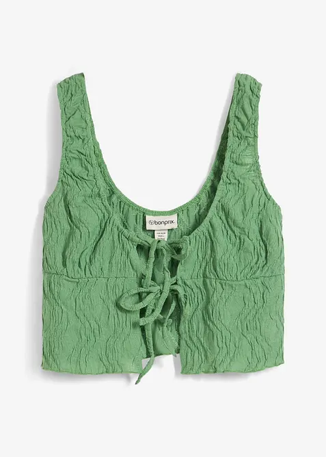 Topp i strukturmateriale med snøring, bonprix