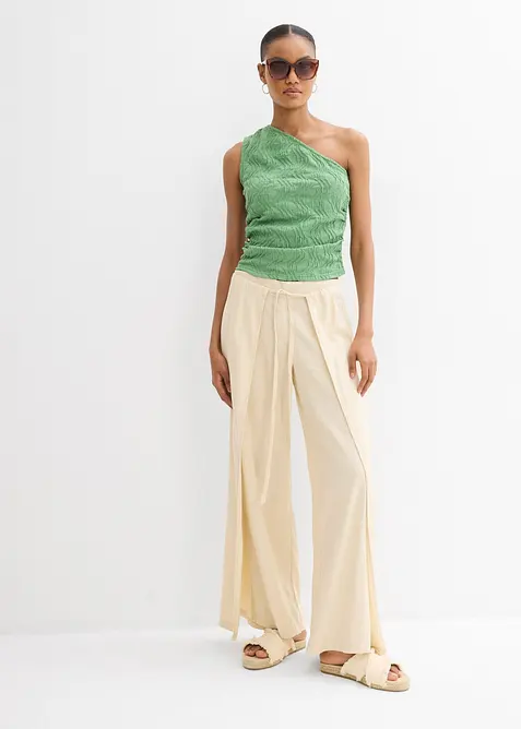 One shoulder-topp i strukturert materiale, bonprix