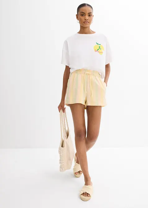 Shorts i lett linmiks, bonprix