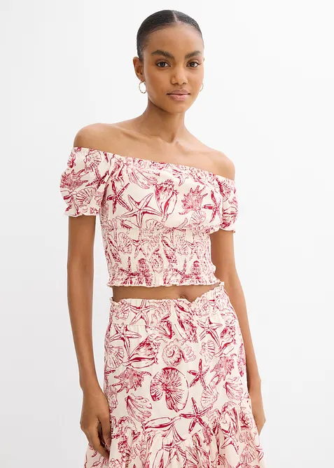 Carmenbluse av 100% bomull, bonprix