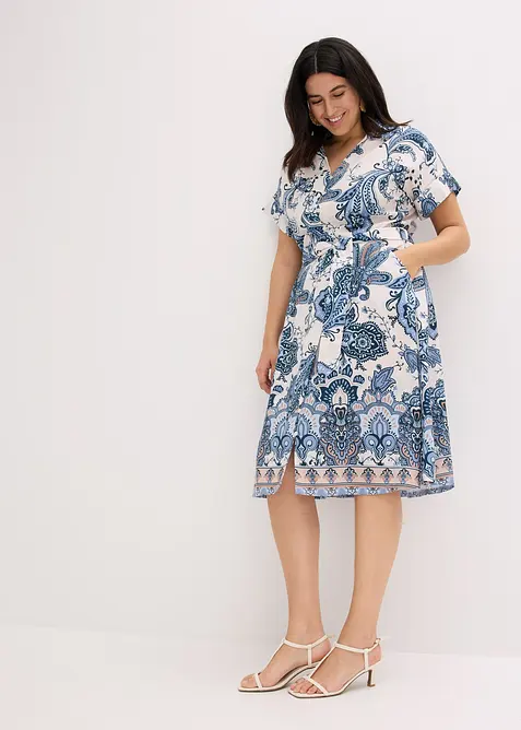 Kjole med knytebelte, bonprix