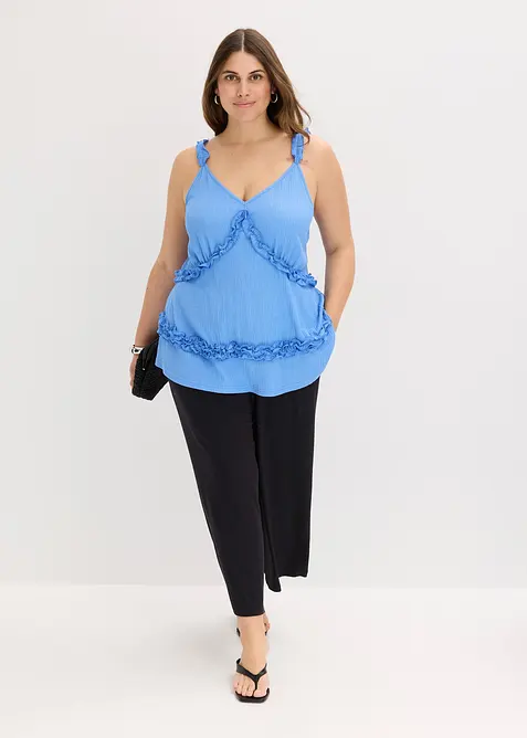 Stroppetopp med rysjer, bonprix