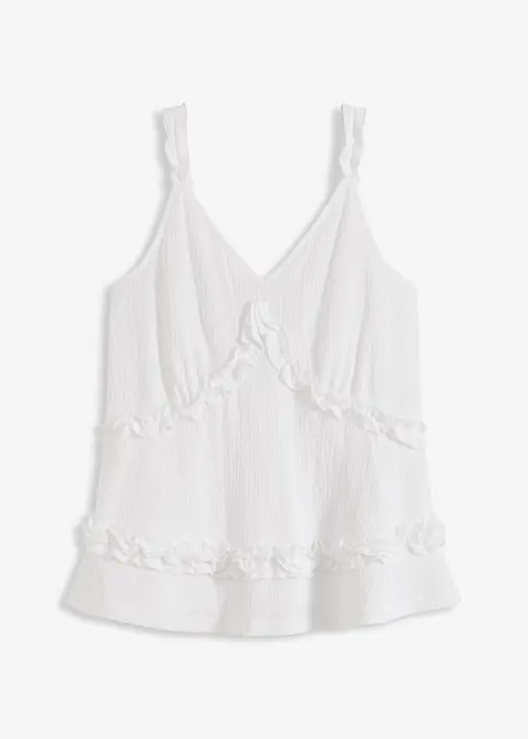 Stroppetopp med rysjer, bonprix