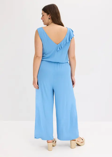 Jumpsuit i jersey med volang, bonprix