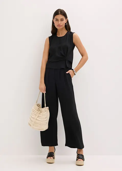 Ermel&oslash;s bluse med knute, bonprix