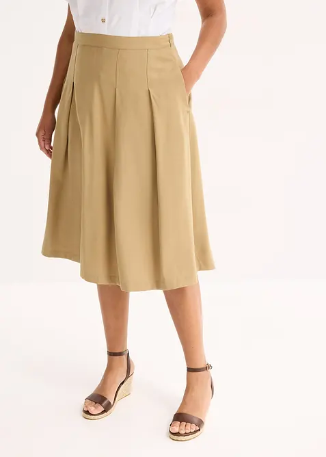 Foldeskjørt av myk viskosemiks, bonprix