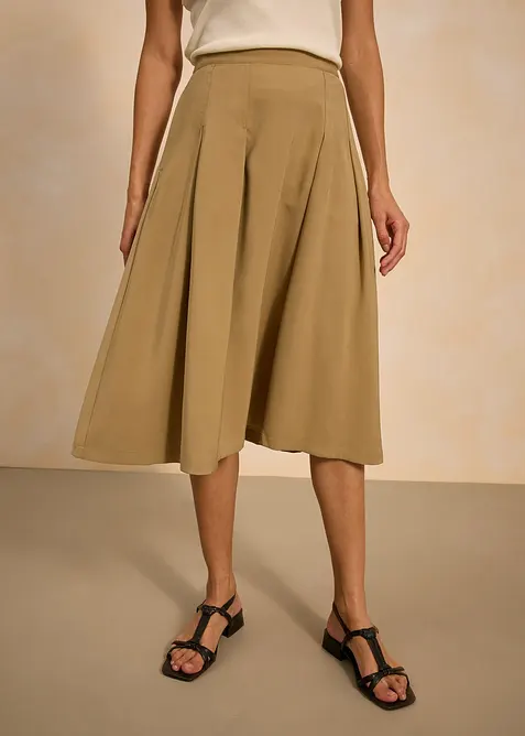 Foldeskjørt av myk viskosemiks, bonprix