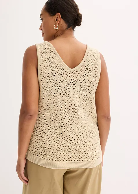 Topp med hullstrikk, bonprix