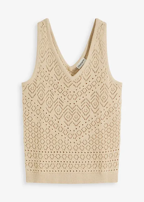 Topp med hullstrikk, bonprix