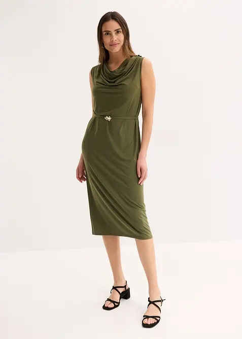 Trikotkjole med belte (2-delt sett), bonprix