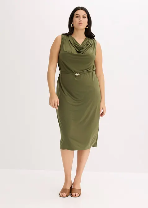 Trikotkjole med belte (2-delt sett), bonprix