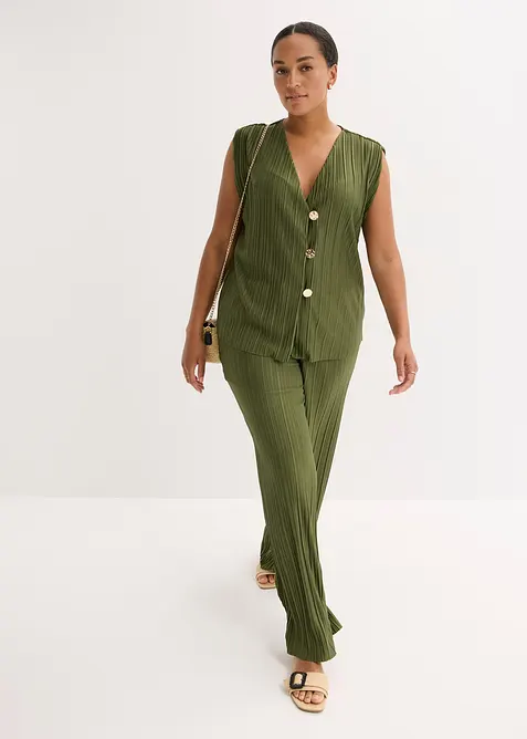 Topp i plissert materiale, bonprix