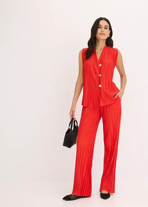 Topp i plissert materiale, bonprix