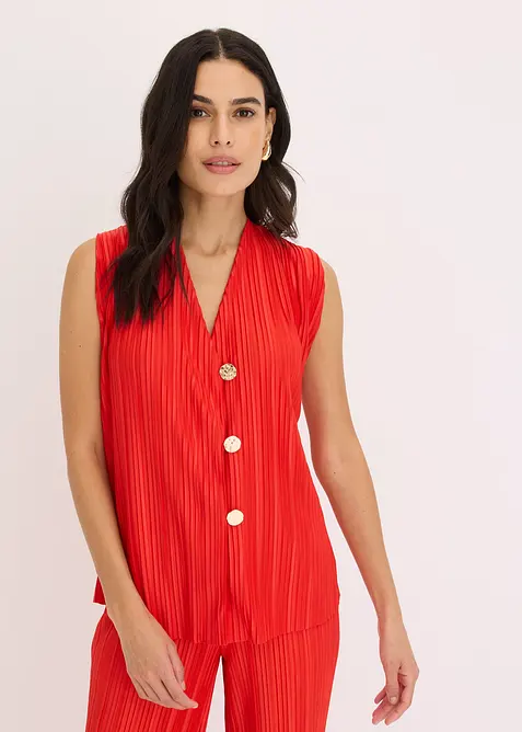 Topp i plissert materiale, bonprix